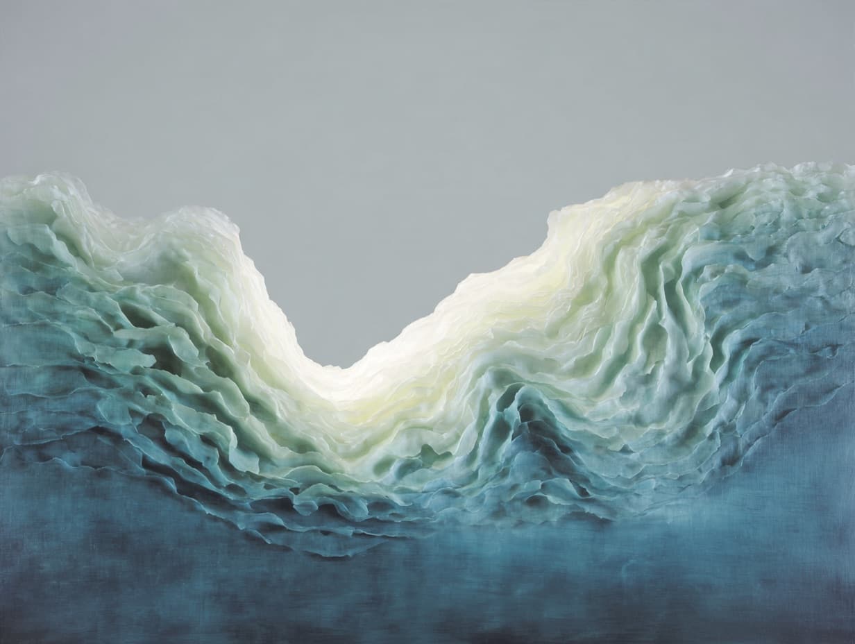 Abstract swirling translucent artwork