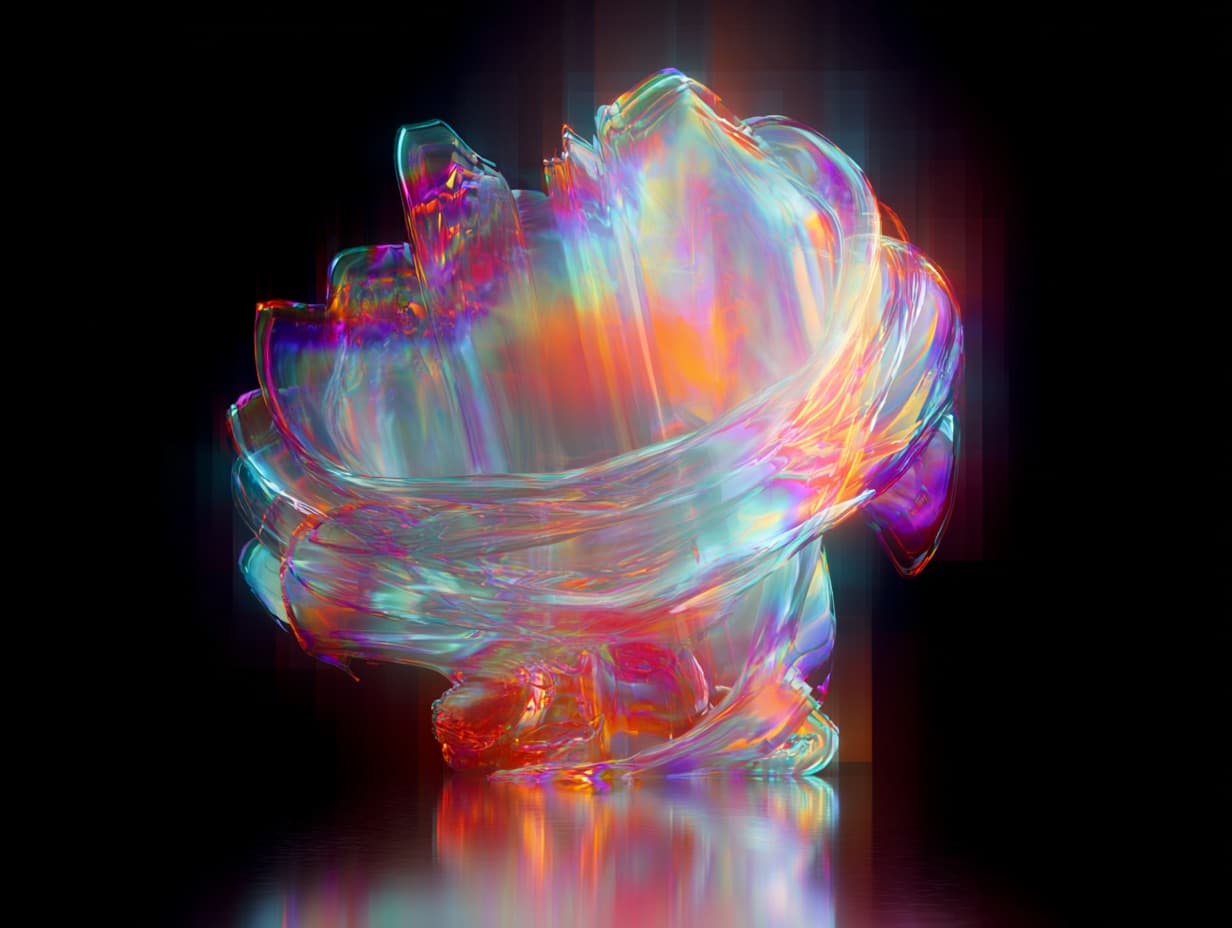 Abstract swirling translucent artwork